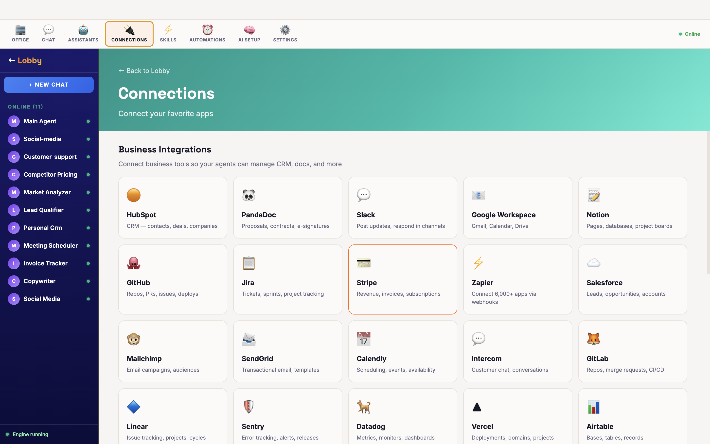 SimOffice integrations